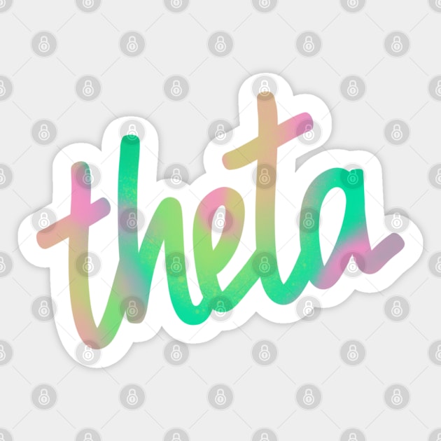 Greek Alphabet: theta (pastels) Sticker by LetsOverThinkIt
